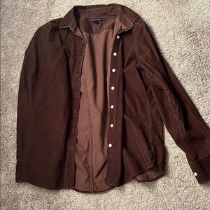 90s Style Brown Button Down from Lands End